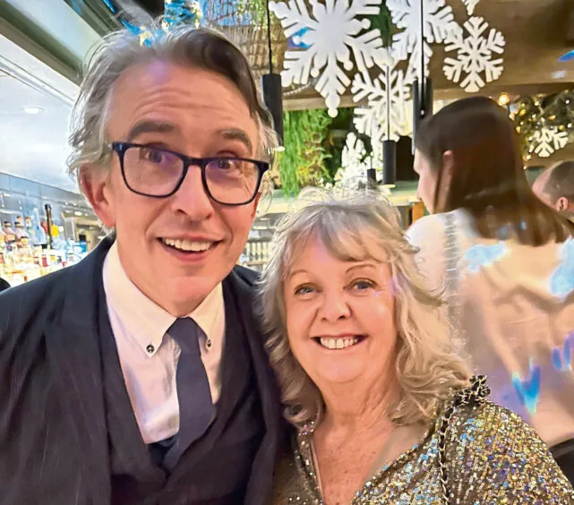 June Field with actor Steve Coogan
